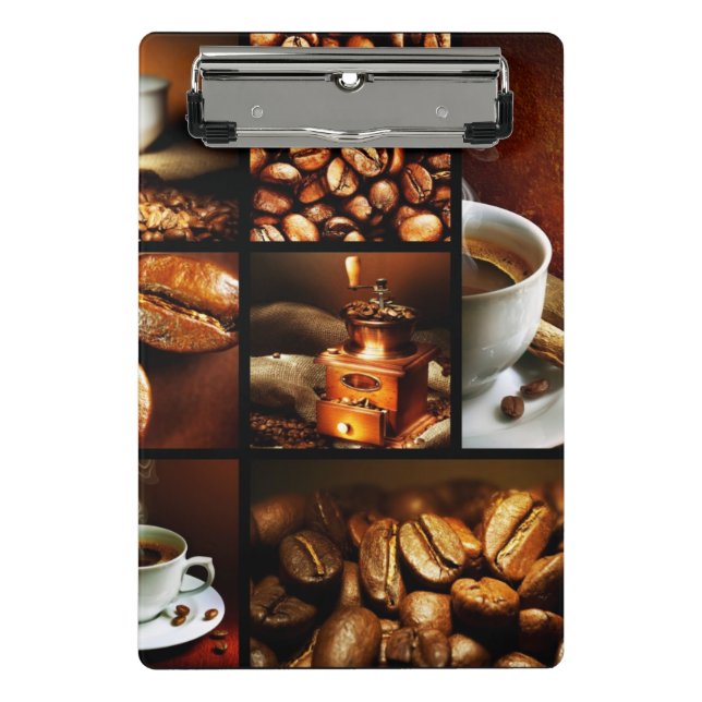 Kaffee-Collage 2 Mini Klemmbrett (Vorderseite)