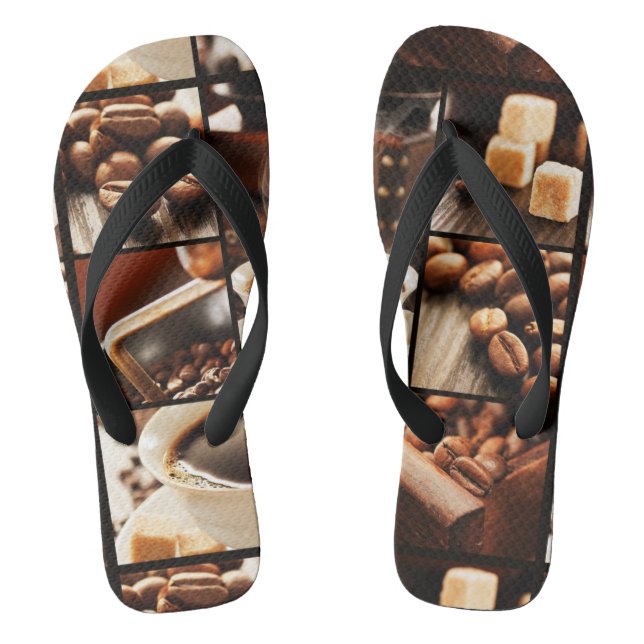 Kaffee-Collage Flip Flops (Fußbett)