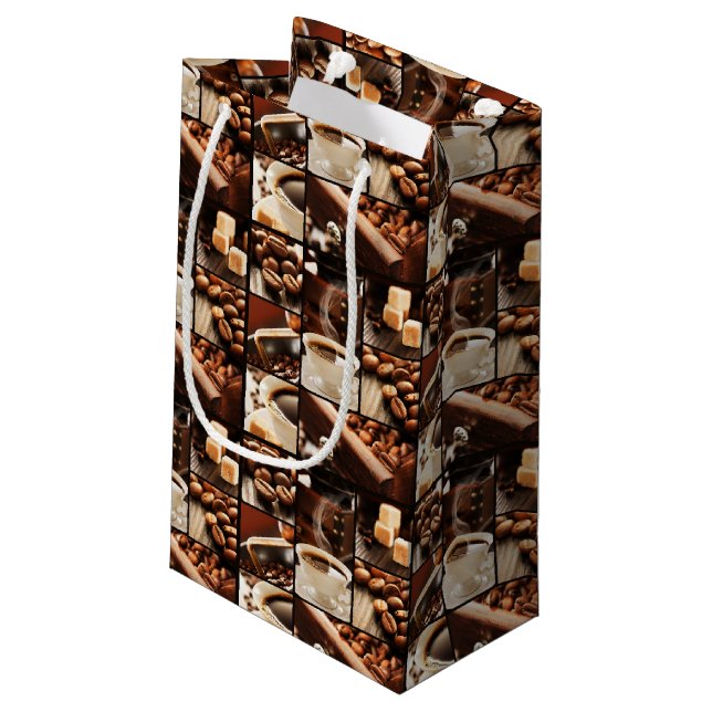Kaffee-Collage Kleine Geschenktüte (Rückseite Schrägansicht)