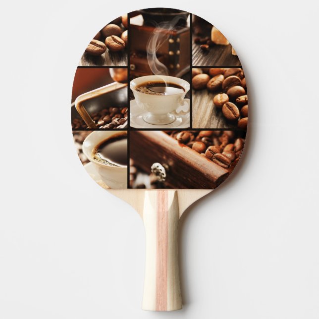 Kaffee-Collage Tischtennis Schläger (Vorderseite)