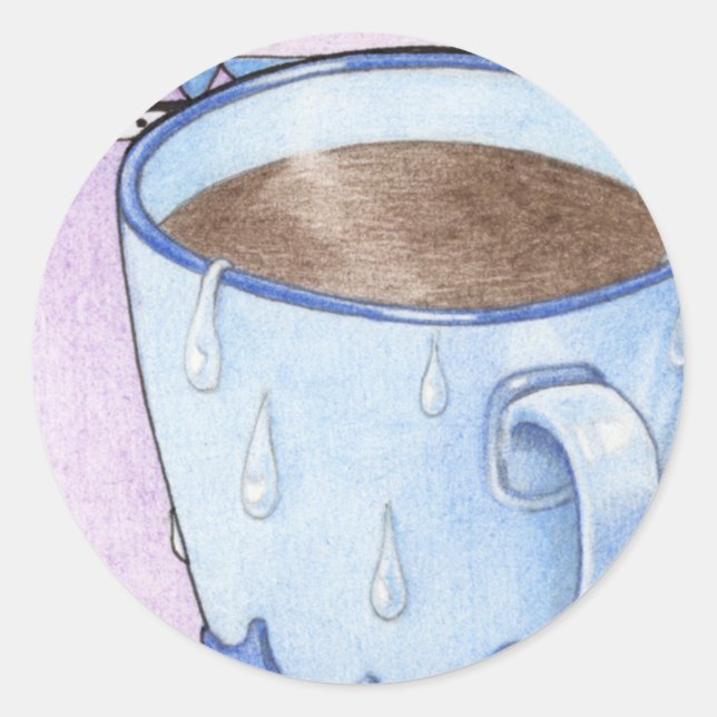 Kaffee-Comfort-Aufkleber Runder Aufkleber (Vorderseite)