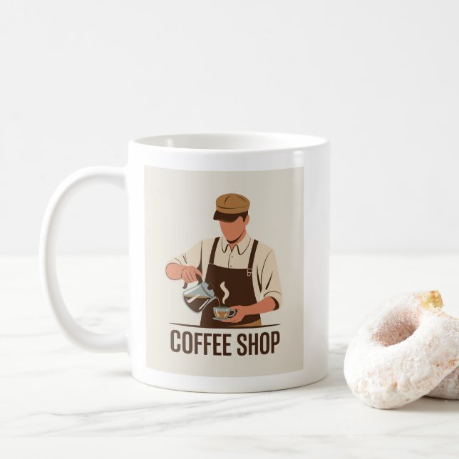 Kaffee ☕ – Cozy- & Kaffeeliebhaber-Designs Kaffeetasse (Mit Donut)