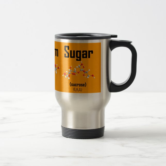 Kaffee-, Creme-und Zuckermolekül-Tasse (orange) Reisebecher (Rechts)