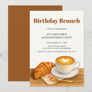 Kaffee & Croissant 29. Geburtstags-Brunch für Erwa Einladung