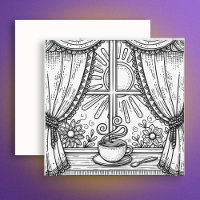 Kaffee-Cup auf einer Fensterscheibe | Farbe