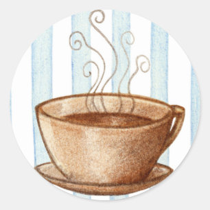 Kaffee-Cup-Aufkleber Runder Aufkleber