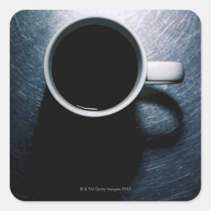 Kaffee-Cup aus Edelstahl Quadratischer Aufkleber