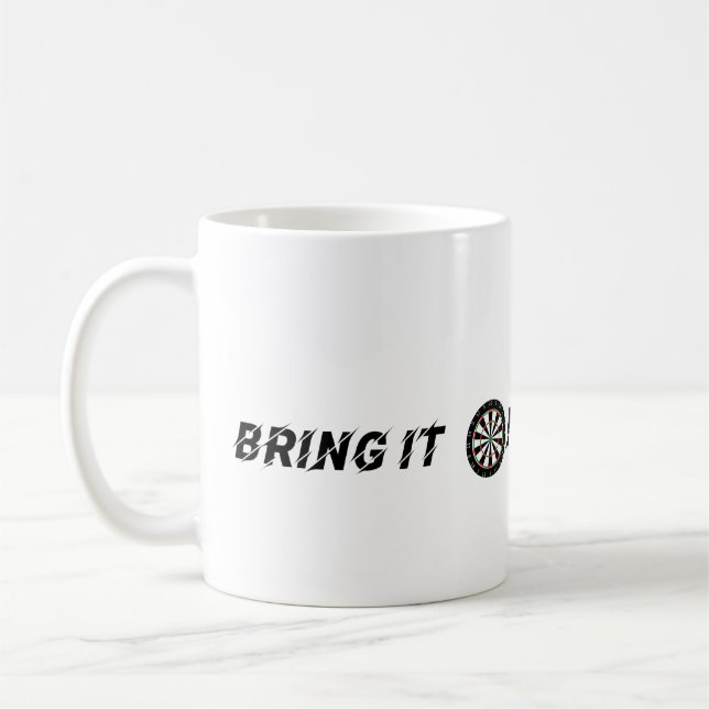 Kaffee Cup "Bring it On" Darts Kaffeetasse (Links)
