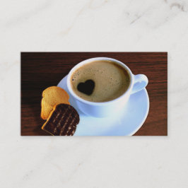 Kaffee Cup Cookie Herz geformt Foam | Ihr Logo Visitenkarte