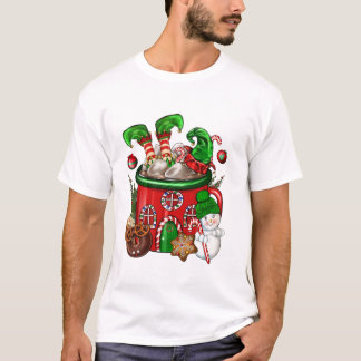 Kaffee Cup Elf Snowman T-Shirt