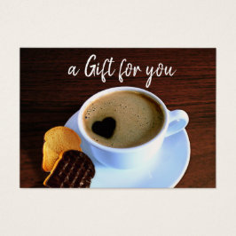 Kaffee Cup Heart Shaped Foam Cookie Geschenkkarte
