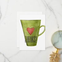 Kaffee-Cup & Herz-Flat Danke Karte