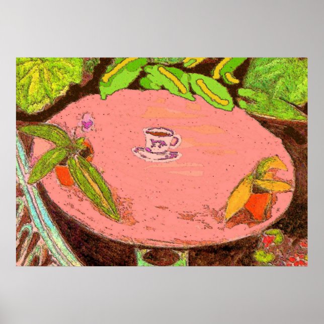Kaffee-Cup im Matisstil Poster (Vorne)