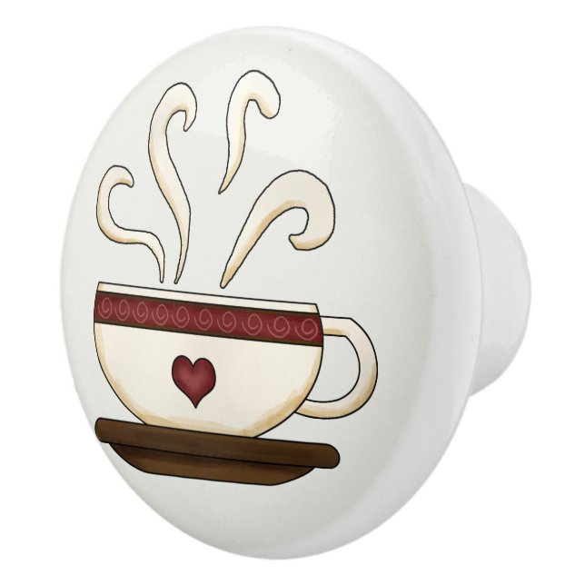 Kaffee-Cup Küchendekor Niedliche Keramik Knob Keramikknauf (Rechts)