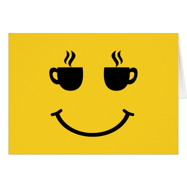Kaffee Cup Lächeln Grußkarte (Vorderseite (Horizontal))