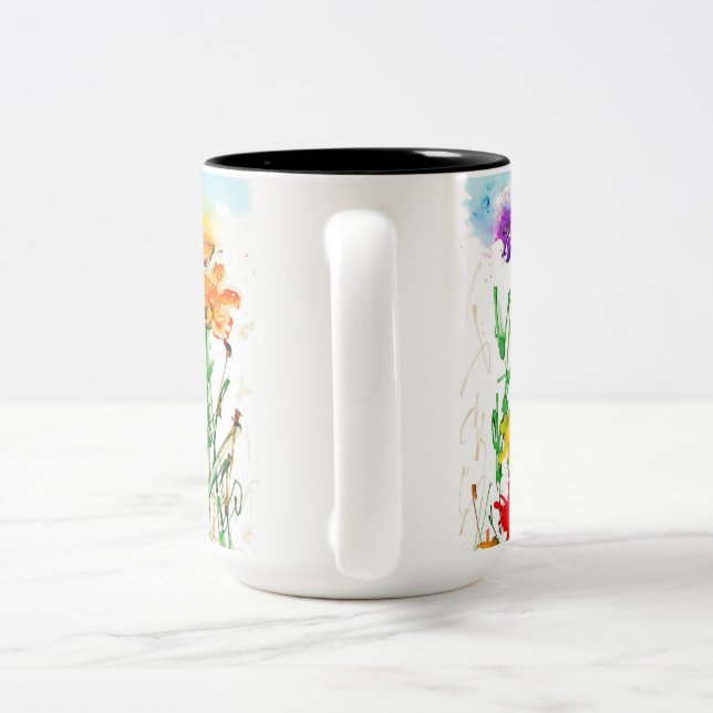 Kaffee Cup Lovitude "Highwood Wildblumen" Zweifarbige Tasse (Henkel)