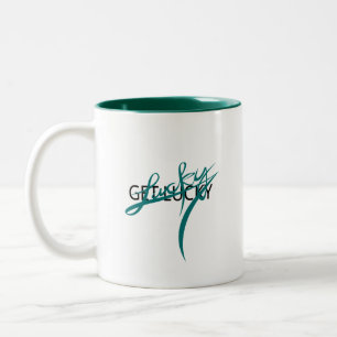 Kaffee-Cup: Lust auf Glück Zweifarbige Tasse