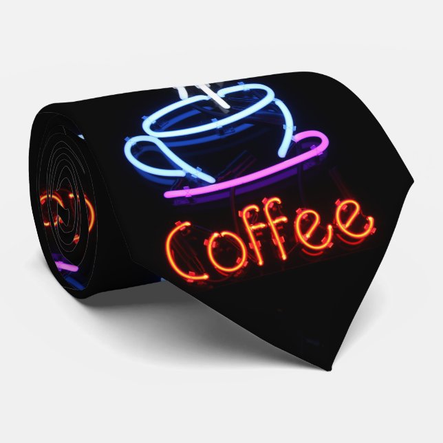 Kaffee Cup Neuronenzeichen Krawatte (Gerollt)