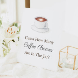 Kaffee-Cup schätzen, wie viele in Jar Baby-Duschsp Sockelschild