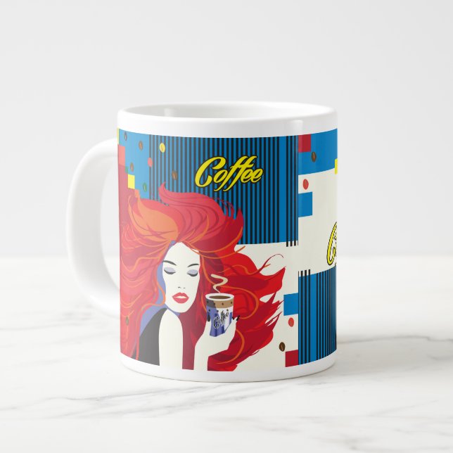 Kaffee Cup Schöne Mode POP-ART Trendy Jumbo-Tasse (Vorderseite Links)