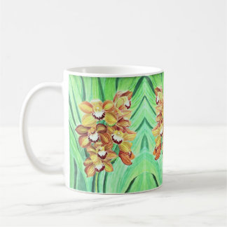 Kaffee-Cup-Tasse - Orange & Gelbe Orchideen Kaffeetasse