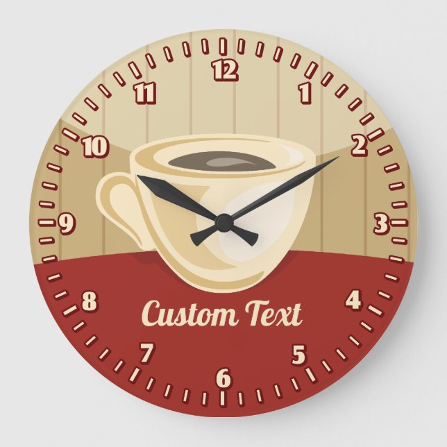 Kaffee-Cup-Uhr Große Wanduhr (Vorderseite)
