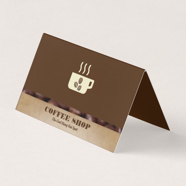 Kaffee-Cup und Bohnen | Barista Visitenkarten (Vorderseite)