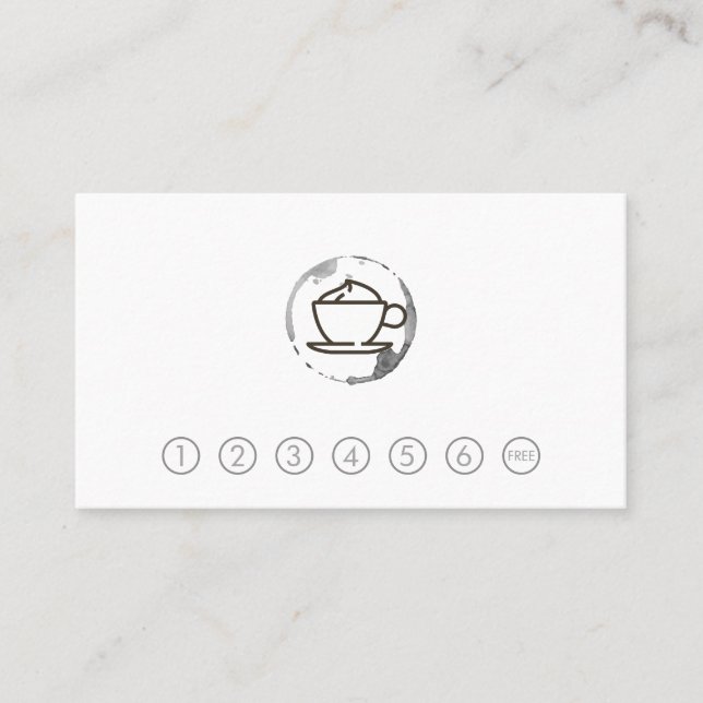Kaffee-Cup und Stack-Lochkarte Visitenkarte (Vorderseite)