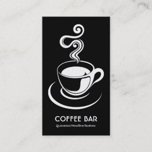 Kaffee Cup Vertikal - Weiß auf Schwarz (Gold) Visitenkarte