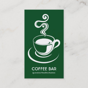 Kaffee Cup Vertikal - Weiß und Dunkelgrün 02481c Visitenkarte