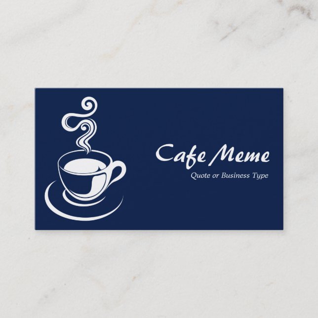Kaffee-Cup - Weiß und Dunkelblau 001744 Visitenkarte (Vorderseite)