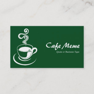 Kaffee Cup - Weiß und Dunkelgrün 02481c Visitenkarte