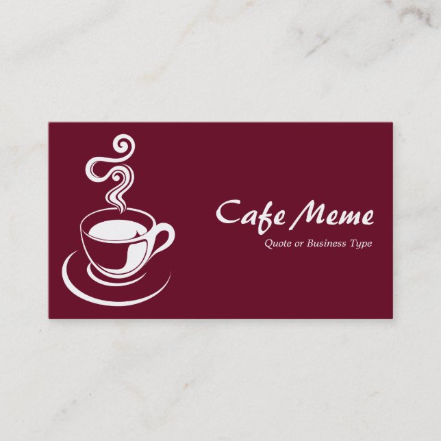 Kaffee-Cup - Weiße und tiefe Krimson 65001d Visitenkarte (Vorderseite)