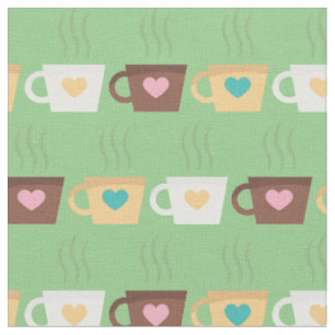 Kaffee Cups Barista Niedliches Café Food Getränke Stoff