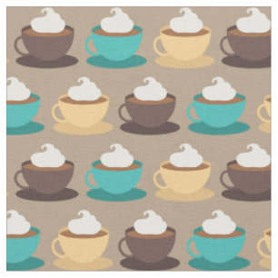 Kaffee Cups Barista Niedliches Café Food Getränke Stoff