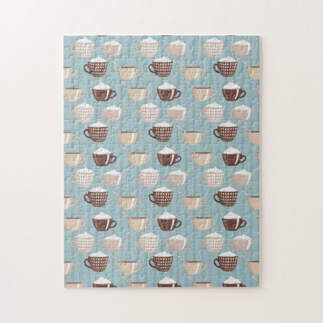 Kaffee Cups Creme Blue Vertical Lines Koffein (Vertikal)