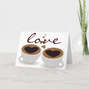 Kaffee Cups - Herzchen und Liebe Karte