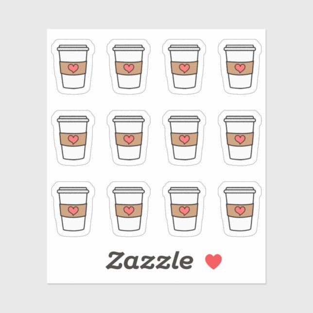 Kaffee Cups Kaffeepause Erinnerung Bujo Planner Aufkleber (Blatt)