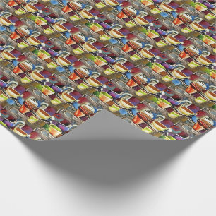 Kaffee Cups Lila Abstraktes Wasserfarbmuster Geschenkpapier