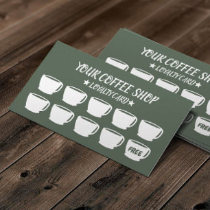 Kaffee Cups Sage Green Coffee Customer Loyalty Treuekarte