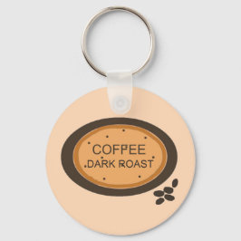 Kaffee Dark Roast Schild in Orange und Brown Schlüsselanhänger