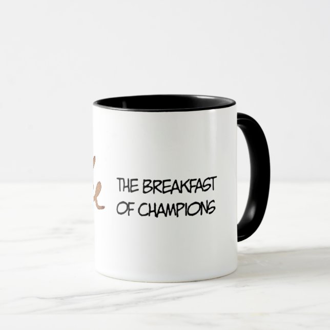Kaffee das Frühstück der Champions Tasse (VorderseiteRechts)