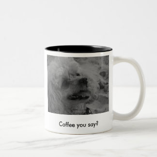 Kaffee, den Sie sagen? Zweifarbige Tasse