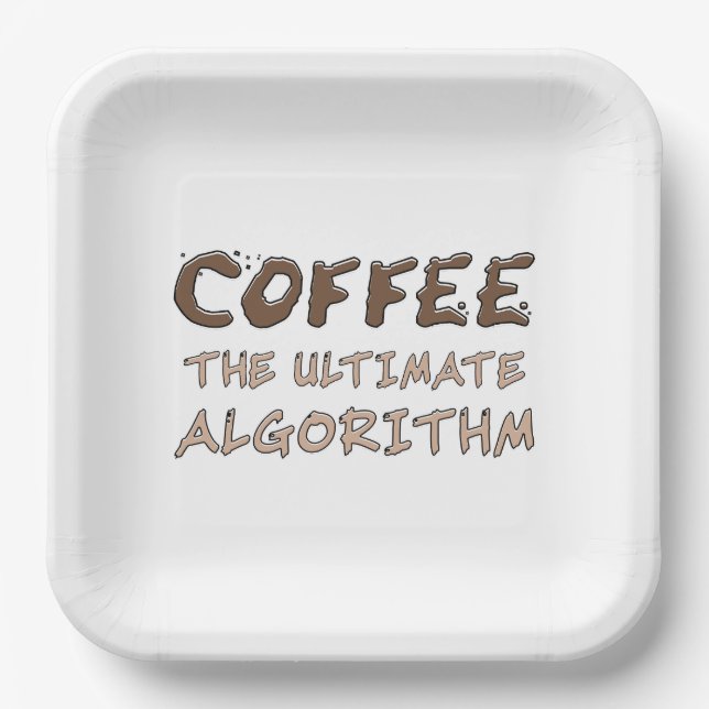 Kaffee Der ultimative Algorithmus Lustiger Program Pappteller (Vorderseite)