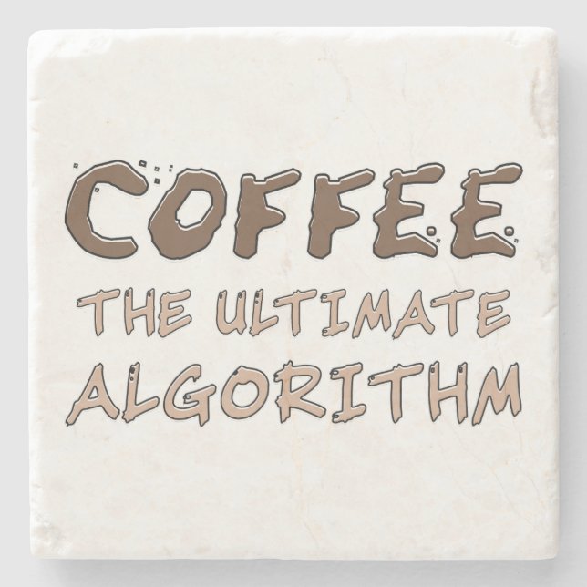 Kaffee Der ultimative Algorithmus Lustiger Program Steinuntersetzer (Vorderseite)