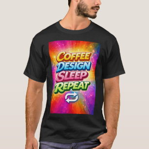 Kaffee Design Schlaf Wiederholen T-Shirt