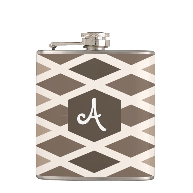 Kaffee Diamond Ombre Monogram Flachmann (Vorderseite)