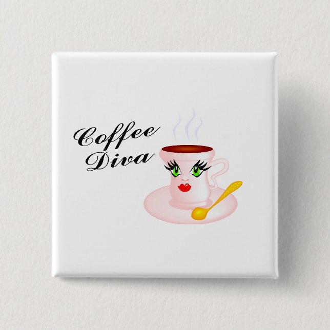 Kaffee-Diva Button (Vorderseite)