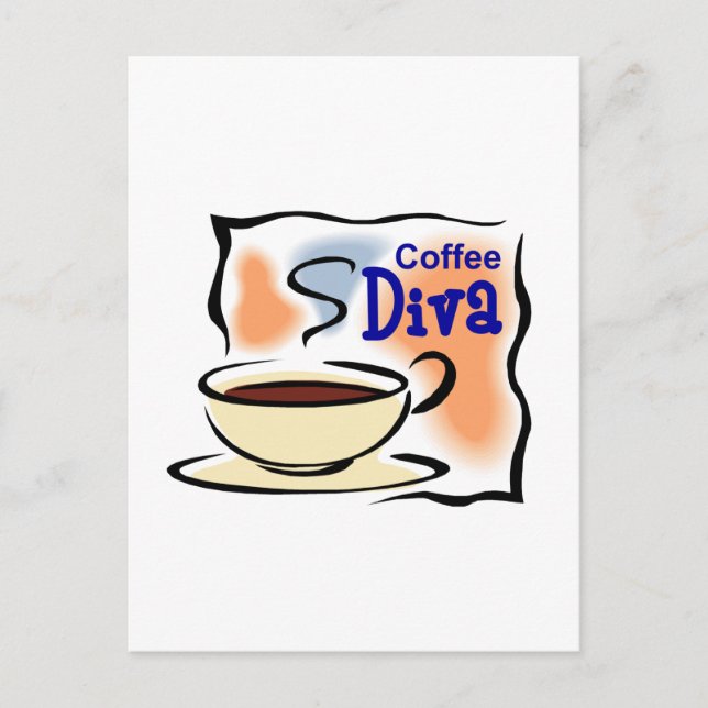 Kaffee Diva Postkarte (Vorderseite)