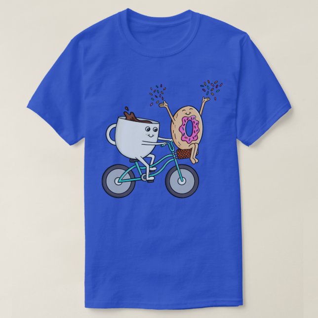 Kaffee-Donut und Fahrrad T-Shirt (Design vorne)